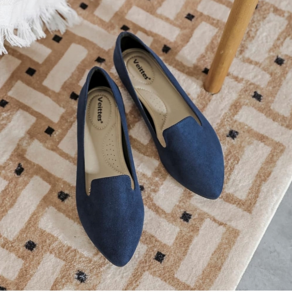 Women's Wide Width Flat Shoes, Comfortable Casual Round Toe Classy Design Ballet